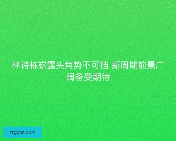 林诗栋崭露头角势不可挡 新周期前景广阔备受期待